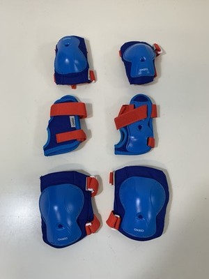 Oxelo Decathlon Protectors (Size XS) with Original Bag - Blue/Red Color