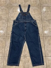 Mens 44X29 FIVE BROTHER Denim Blue Jean Overalls Workwear Carpenter Utility Bibs