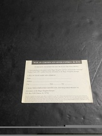 adventures in the magic kingdom nes Registration card insert only Cap-vd-us
