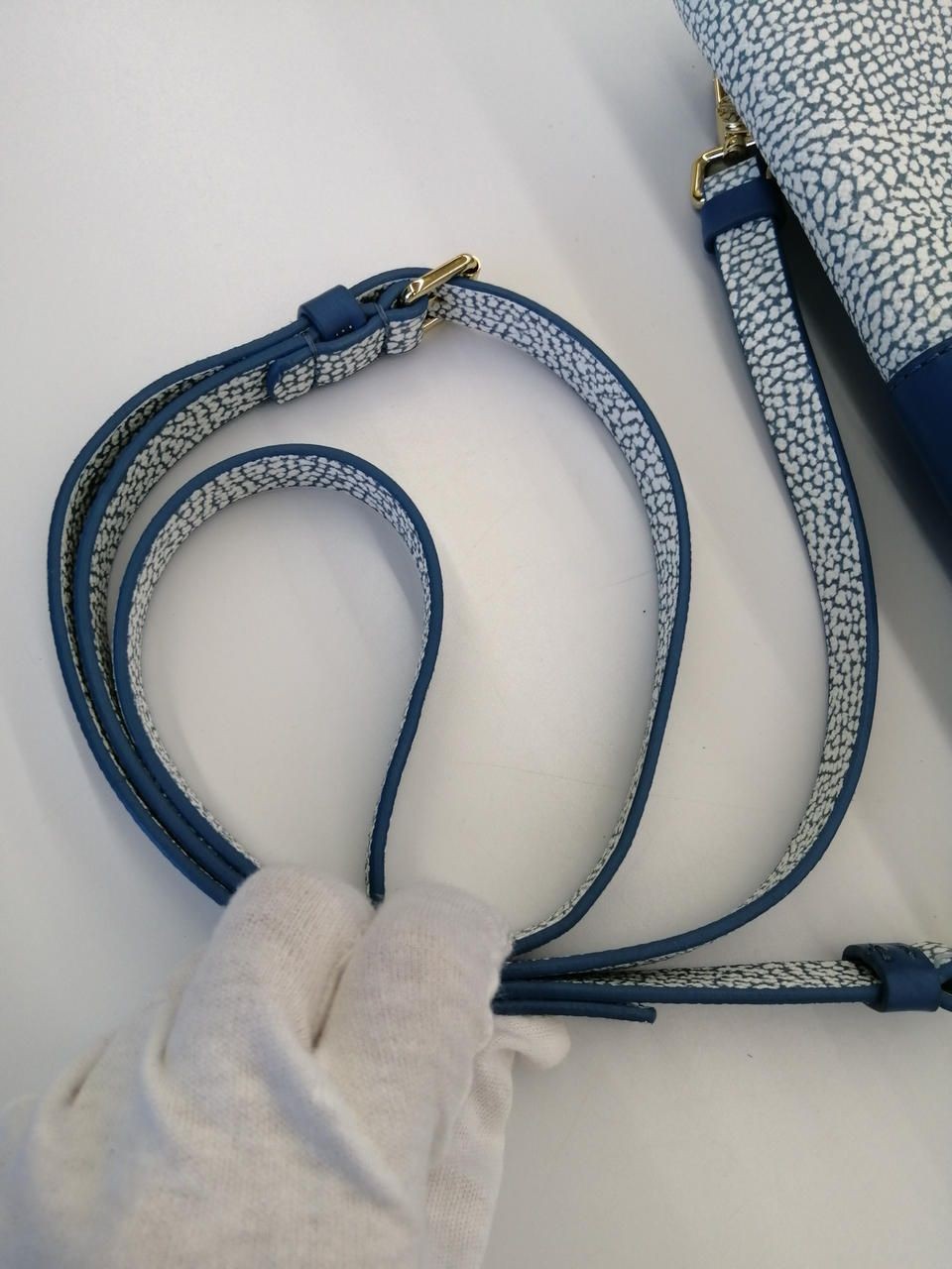 Borbonese Shoulder bag blue × white Used — image 16