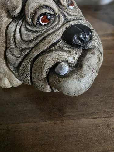 Vintage Stone Bulldog Figure Novelty Cute  - Bild 2 von 6