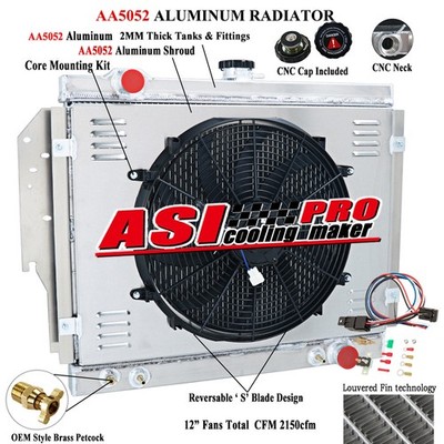 4 Rows Radiator Shroud Fan For 1979-1993 Dodge D W 100 150 250 W350 Ramcharger