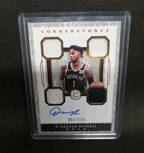 D'ANGELO RUSSELL 2017-18 CORNERSTONES QUAD PATCH AUTOGRAPH AUTO /129  🔥