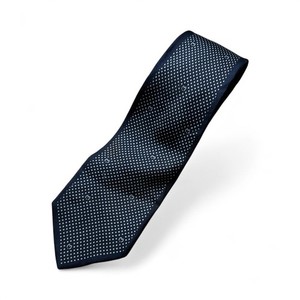 Cravate Fine En Soie Italienne Mila Schon - Motif Géométrique Bleu Marine