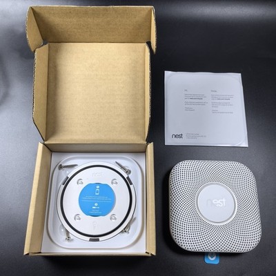 Google Nest Protect 2nd Smoke Alarm Smoke Detector Carbon Monoxide - White
