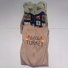 Old Navy Baby Sleeper Lot 3-6M Christmas Thanksgiving Holiday Footed Pajamas
