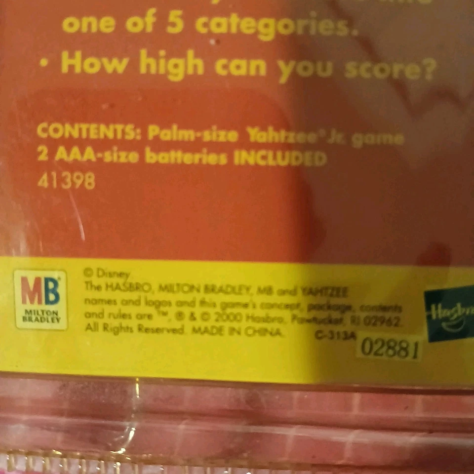 Hasbro Yahtzee Jr Disney's Mickey Mouse Juego Electrónico Portátil Hasbro Nuevo   Foto 3 de 4