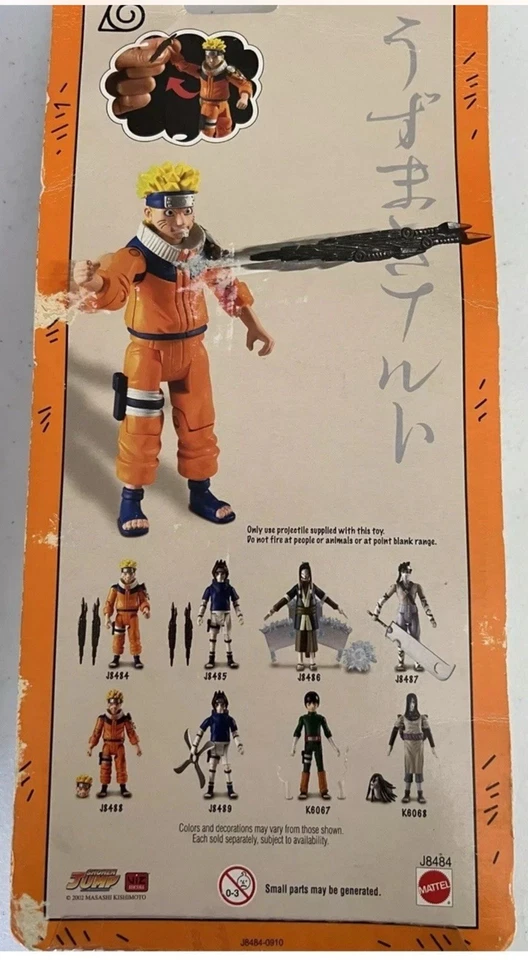 Figura de acción Naruto Uzumaki 2006 Mattel Throw Kunai Daggers sin usar, en caja Foto 4 de 4