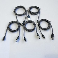 NEW 5 Lot Micro USB Cable 51  Braided USB-A to Micro-B Fast Charge Data Gray