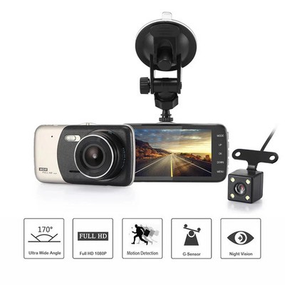 UK-Bestand 1080p Dual-Objektiv Auto DVR Front- und Rückkamera Video Dashcam Recorder