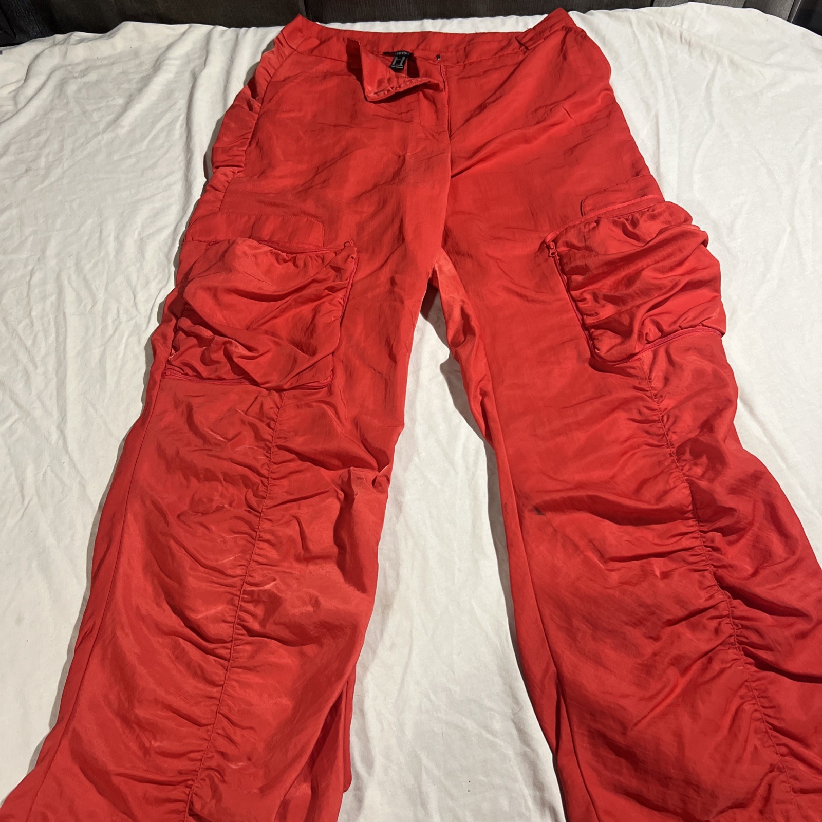 Women’s Forever 21 Red Parachute Jogger Pants