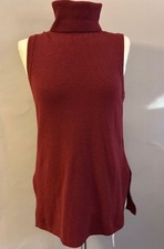 Anthropologie Burgundy Sleeveless Turtleneck Sweater - Size XS