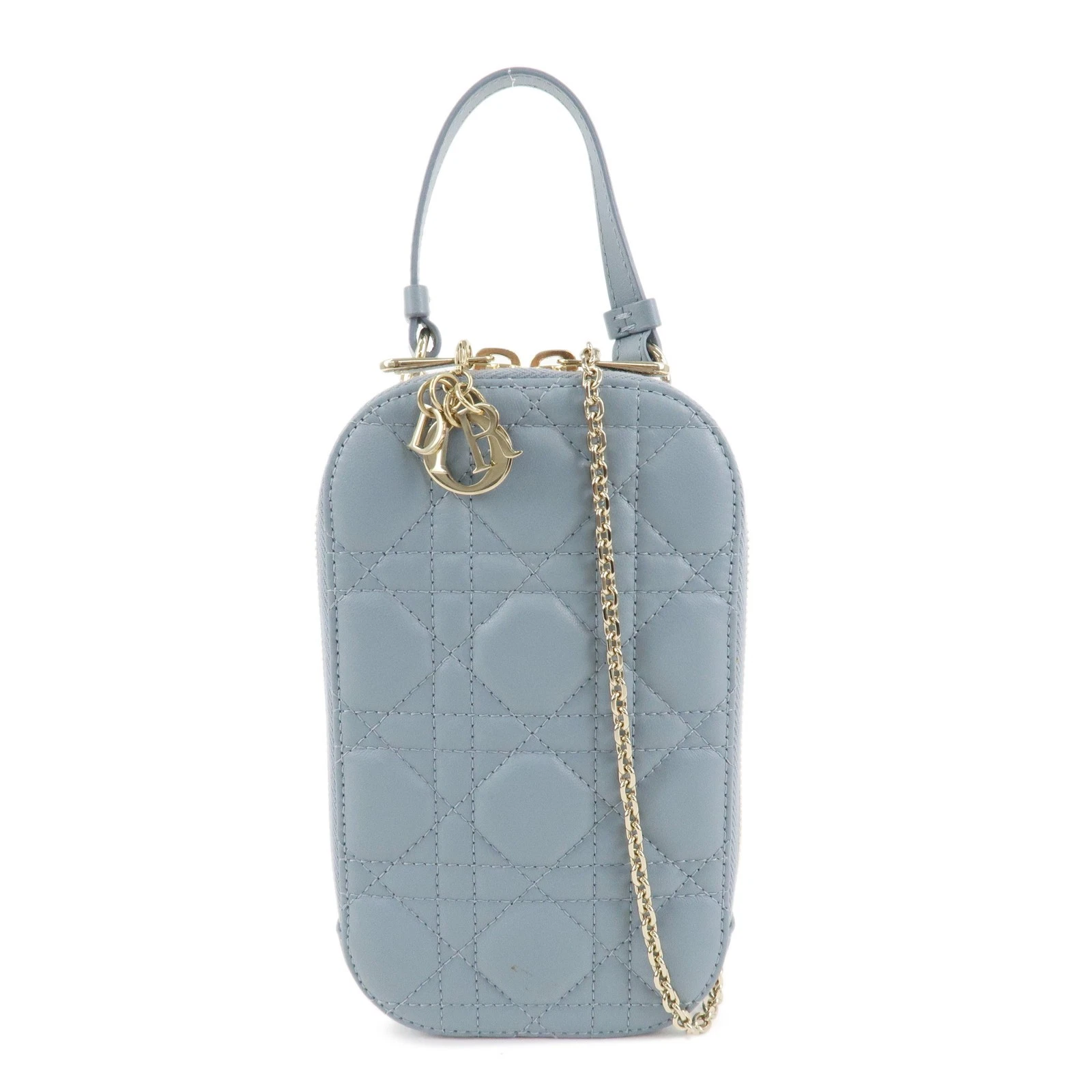 Support téléphone Christian Dior Lady Dior Call'in Dior Canage peau d'agneau occasion F/S
