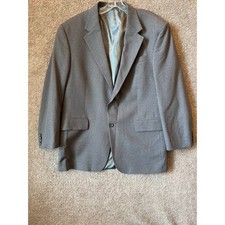 Oscar de la Renta Components Mens Grey 100 Wool 2 Button Blazer Jacket