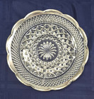 ANCHOR HOCKING WEXFORD  GLASS 5-SECTION DIVIDED 11" Platter Tray- Silver Trimmed — photo 1