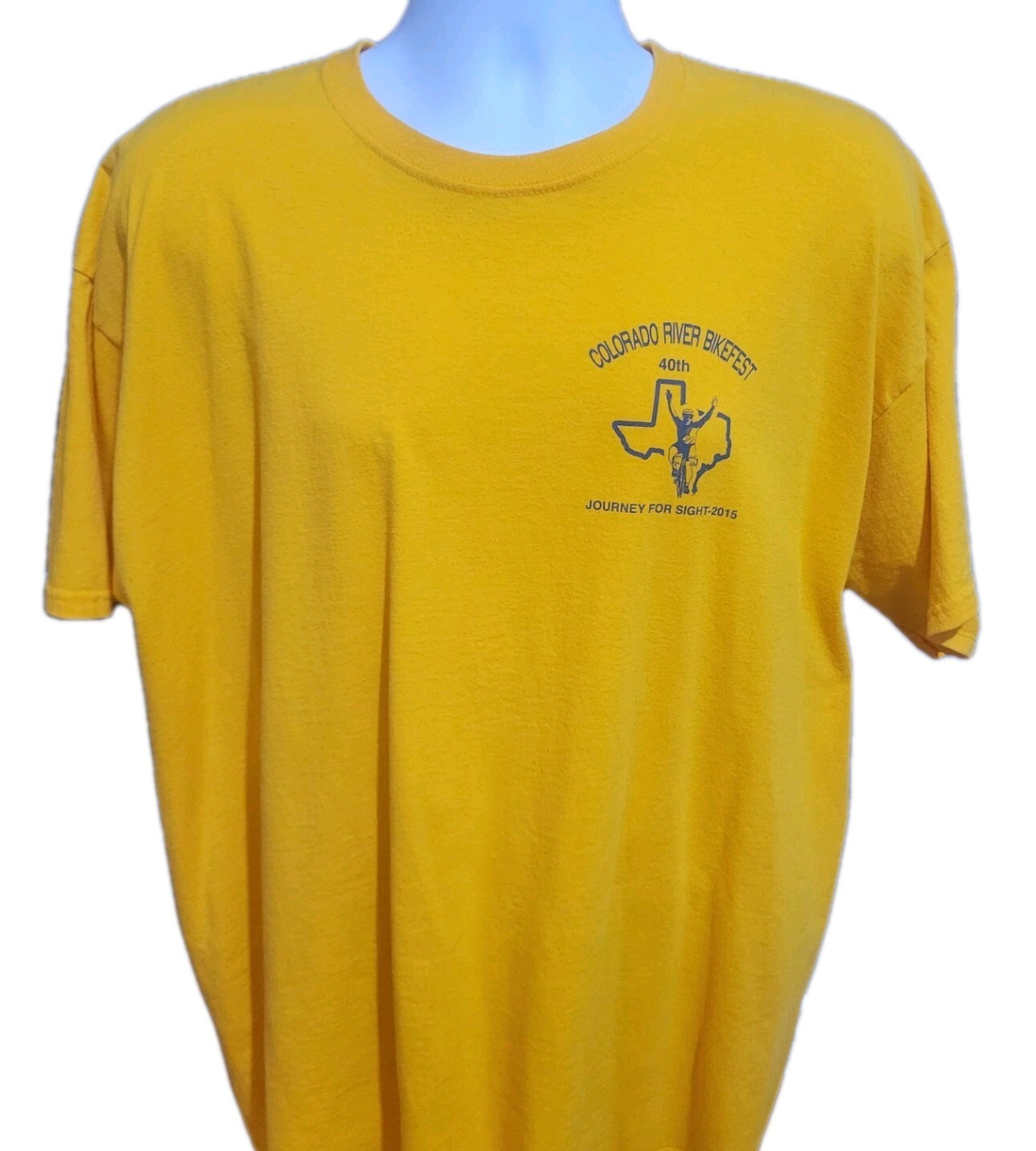 ALTRA Jerzees T shirt Mens 2XL Yellow Colorado River 40th Bikefest 2015 Promo OTHER