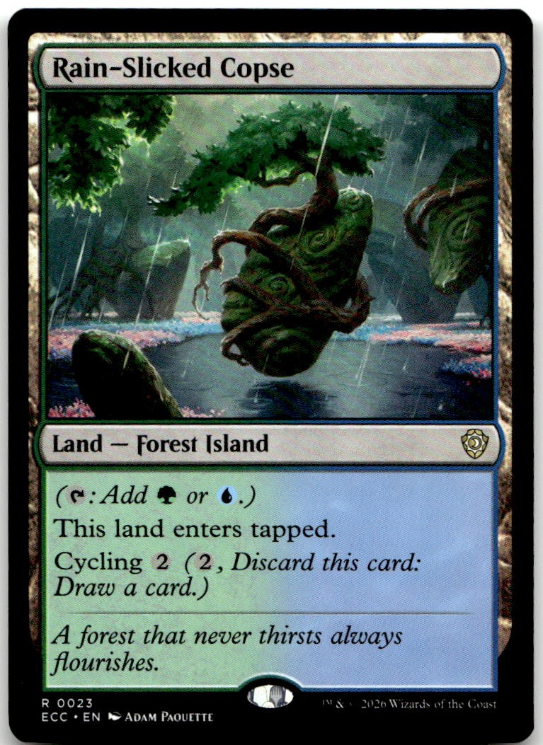 Rain-Slicked Copse 23 Rare Commander: Lorwyn Eclipsed Magic: The Gathering NM