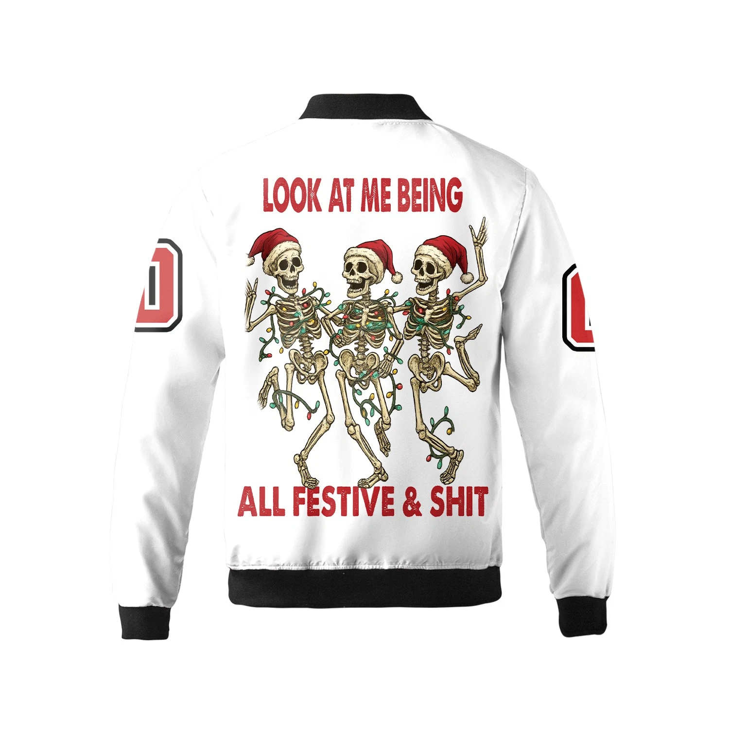 Personalized Skeleton Festive Bomber Jacket