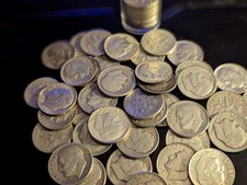 Roll Of 50 Silver Roosevelt Dimes 90% Silver, Circulated $5 Face Value