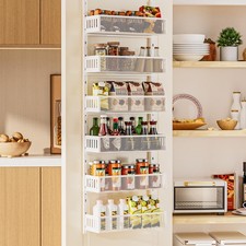 6-Tier Over The Door Pantry Organizer with Mesh Baskets, Adjustable  Stable ...