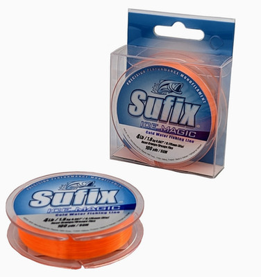 Sufix Ice Magic Monofilament Fishing Line 100 Yards   Neon Orange   4 lb