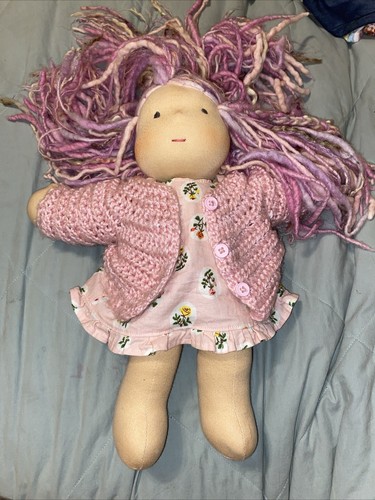 Very Rare Rose Cheek Bamboletta Handmade Cuddle Doll Waldorf With Extra Clothes