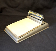 Vintage Perpetual Calendar Note Pad Holder, 1940s 1950s Office Desk