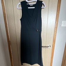 H&M Teal Wrap Knee Length Sleeveless V-Neck Dress UK S