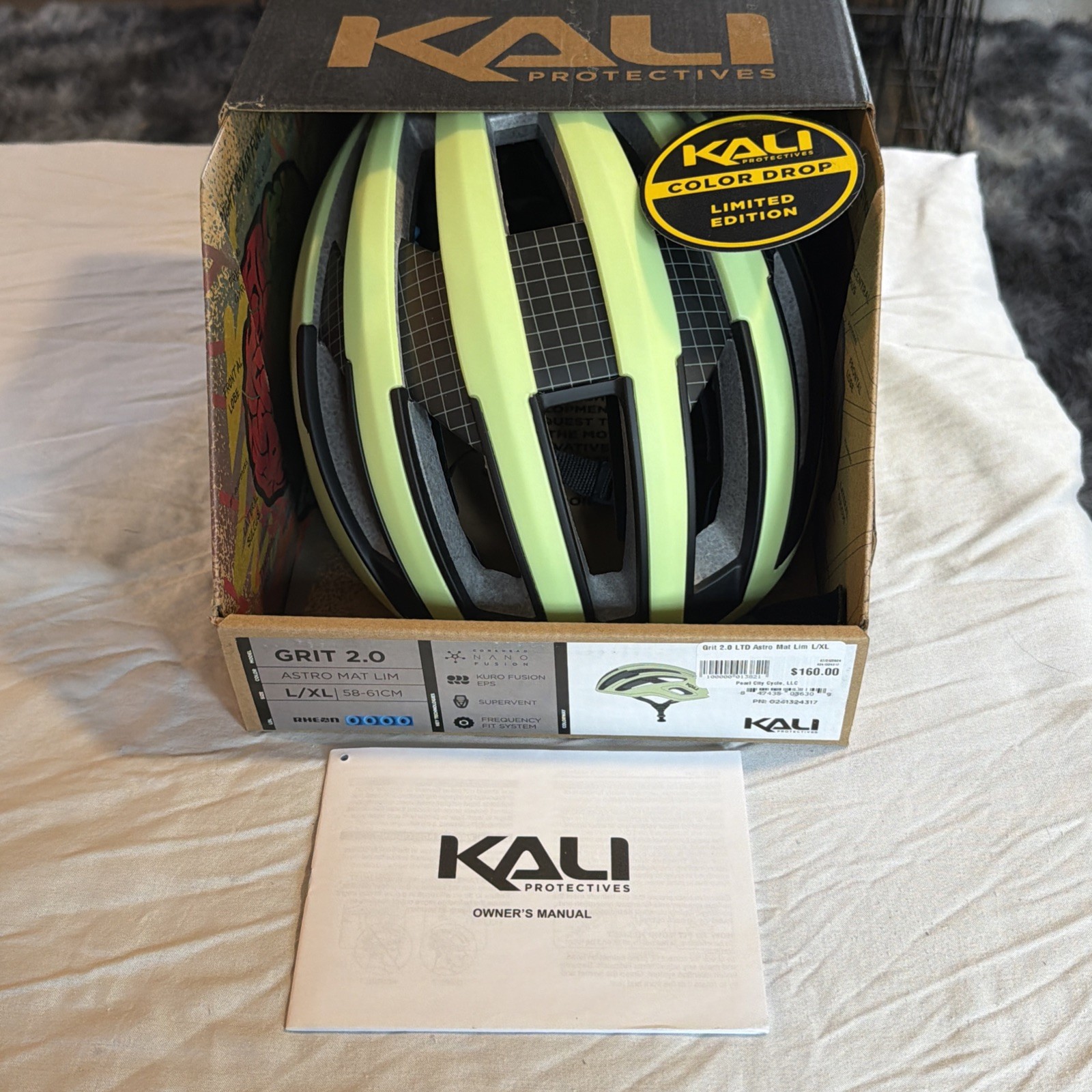 New In Box KALI PROTECTIVES Grit 2.0 Astro Matte Lime Bike  Helmet LG/XL