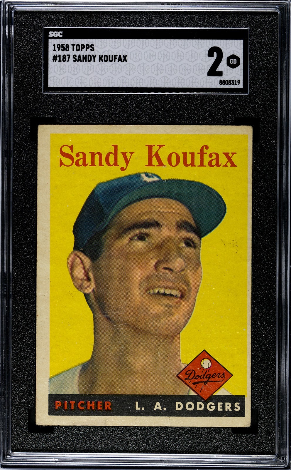 1958 Topps Sandy Koufax #187 SGC 2