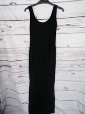 BOOHOO WOMENS BLACK SLEEVELESS STRETCH MAXI DRESS SIZE 8