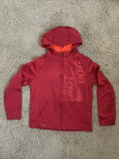 Boys youth large Nike Dri-FIT red full zip hoodie sweatshirt long sleeve