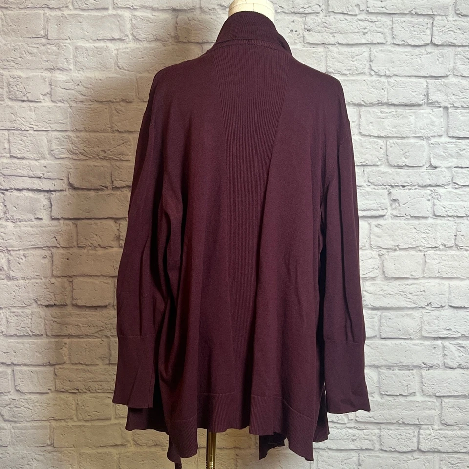 Cárdigan cascada frente abierto Lane Bryant para mujer Plus 22/24 suéter drapeado Foto 3 de 4