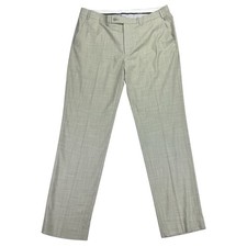Calvin Klein Mens Jace Slim Fit Sharkskin Dress Pants Taupe Green 38x32