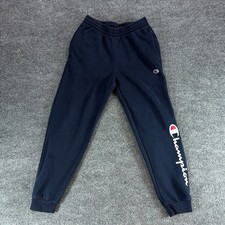 Champion Kids Navy Blue Fleece Joggers Sweatpants Script Logo Size M