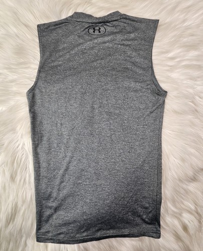 Under Armour Compression Fitted Shirt Herren MEDIUM grau ärmellos HeatGear - Bild 2 von 7
