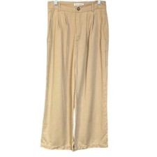 Reformation Mason Tan High-Waist Cropped Wide Legs Pants Women's 6