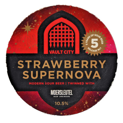 VAULT CITY BREWING ''STRAWBERRY SUPERNOVA'' SOUR 10,5% ABV PUMP CLIP - foamex