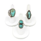 Southwest Sterling Turquoise Rope Twist Size 6-8.75 Rings Lot of 5 #S5319-3 — photo 3