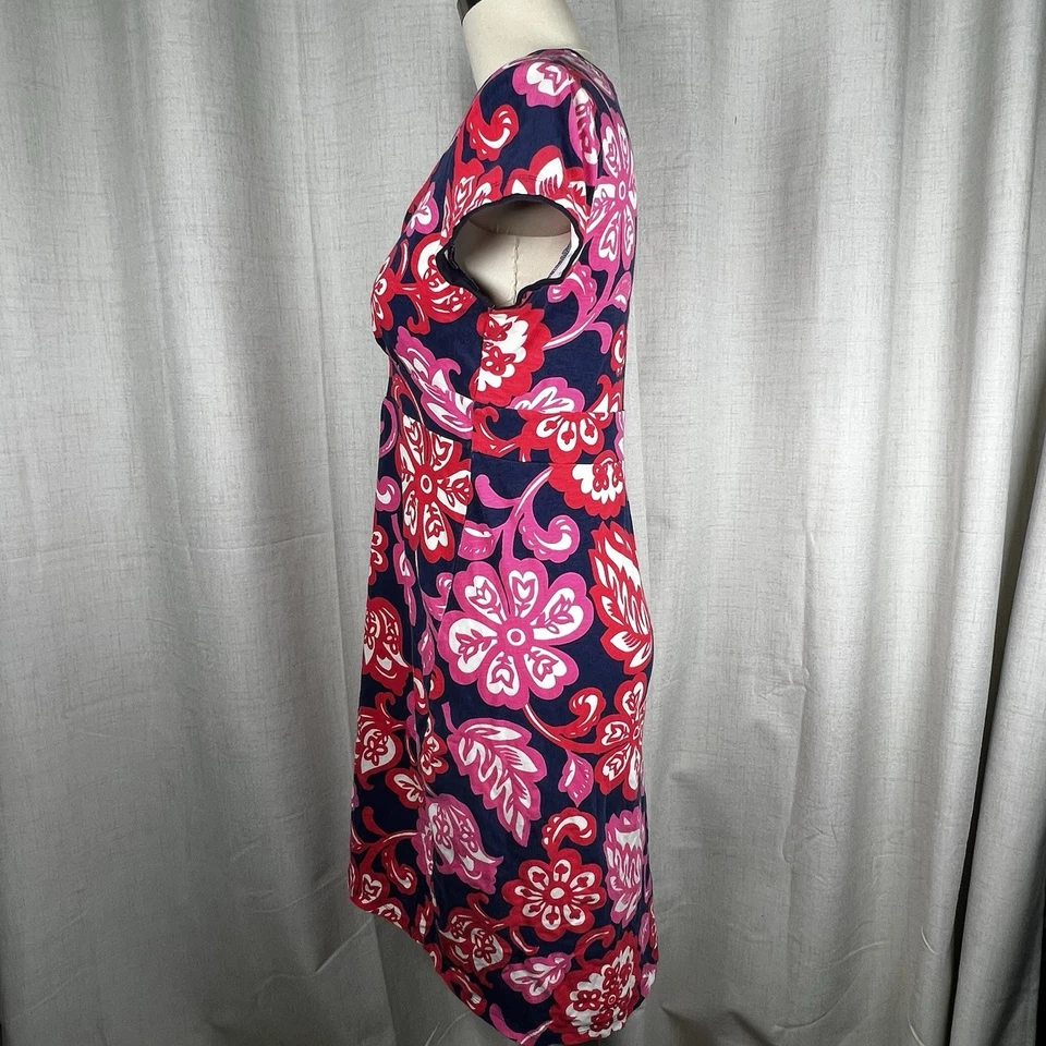 Vestido para mujer Boden Lola 8R azul rosa rojo floral envolvente sintético cruzado jersey tejido Foto 4 de 4