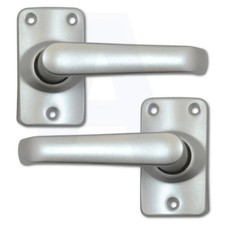 UNION 680 Martin Lever on Plate Latch Furniture – Anodised Silver Aluminium