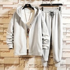 New Men's Hoodie Set Warm Fleece 2 PC Hip Hop Outfit Jogger Sweatshirt Pants