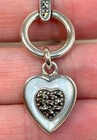 Vintage Sterling Silver Marcasite MOP & Amethyst Heart Charm Bracelet 7” — photo 2