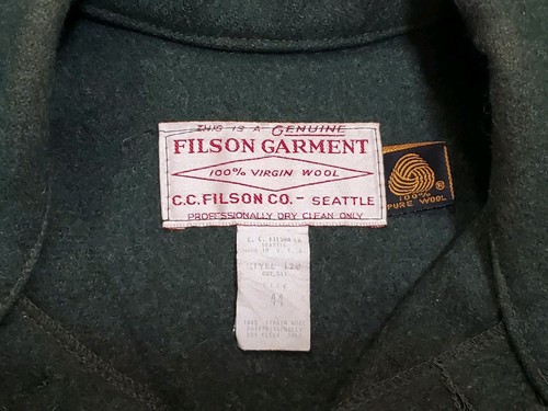 Vintage Filson Mackinaw Wool Cruiser Jacket Green Style 110 Size 44 USA Made - Bild 2 von 7