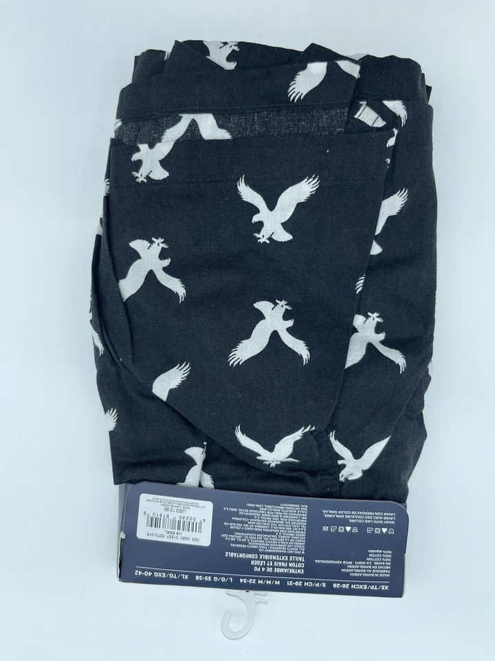 SHORTS BOXER MASCULINO ÁGUIA AMERICANA PRETO COM ÁGUIAS BRANCAS TAMANHO 3XL/XXXL - Imagem 2 de 2