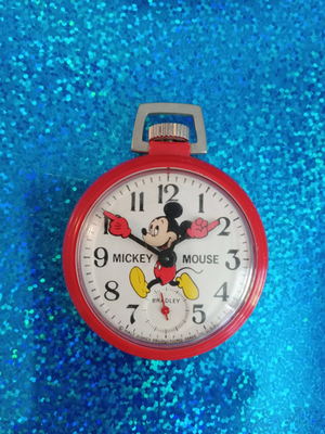 Vintage Bradley Red Mickey Mouse Pocket Watch..working | eBay display picture 1