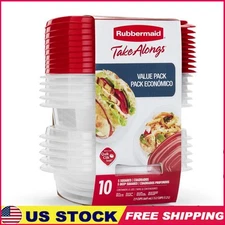 10 Pc Food Storage Container Set BPA Free Stackable Meal Prep Microwave Safe New