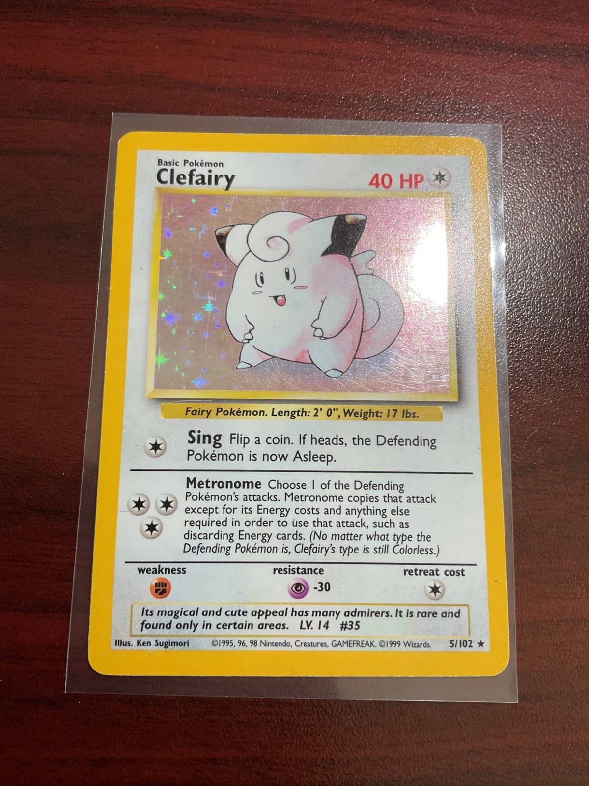 Clefairy 5/102 Holo Base Set Unlimited Pokemon Moderate Play