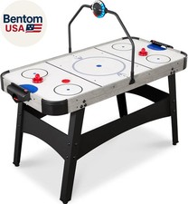 LED 54 Inch Air Hockey Game Table W/Light-Up Scoreboard, Powerful Motor, AC Outl