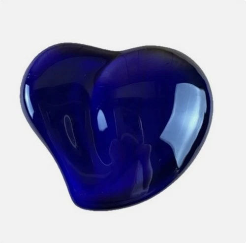 Tiffany Elsa Peretti Vintage Hand Blown Cobalt Art Glass Heart Paperweight